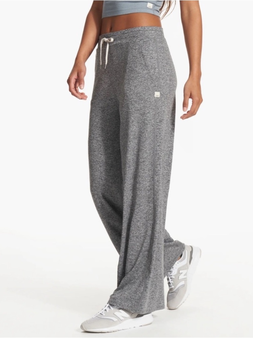 Vuori Halo Wide-Leg Lounge Pants in Heather Gray